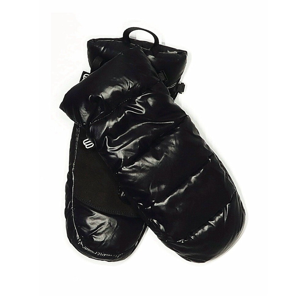 Aritzia Superpuff Hi-Gloss Mittens in Black Size M/L like new
